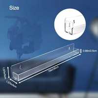 Étagère murale transparente en acrylique pour vernis à ongles, support amovible antidérapant avec clips de finition