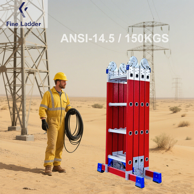 New Frp Portable Rolling Staircase Folding Step Retractable Multifunctional Fiberglass Ladder