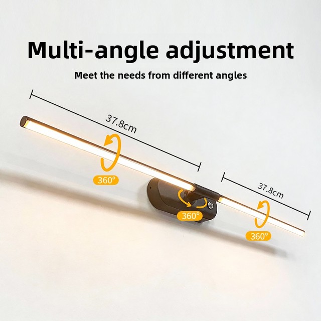 Battery Operated LED Wall Sconces Rechargeable Wall Lights Remote Control 360 Degree Rotation Home Bedroom Living Room Hallway