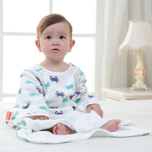 Sac de couchage infantile en coton bambou pour bébé en mousseline sans décoloration avec manches longues - Product Image 6