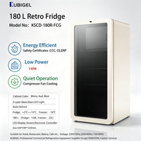 Mini-réfrigérateur double température 180L écoénergétique avec vitrine, dégivrage automatique, contrôle LED, refroidissement direct pour usage domestique