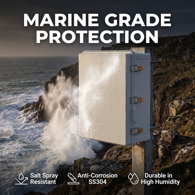 Marine Grade Anti Corrosion IP67 Weatherproof IK10 UL94-V0 External Distribution Cabinet Plastic Hinged Junction Box