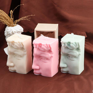 Molde de silicona de cara de David para vela Simple media cara silicona Aroma jabón resina epoxi yeso molde DIY artesanía regalo decoración del hogar - Product Image 1