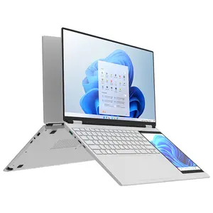 터치 스크린 요가 노트북 인텔 셀러론 N95 쿼드 코어 학생 노트북 컴퓨터 저렴한 승리 10 승리 11 노트북 지문 잠금 해제