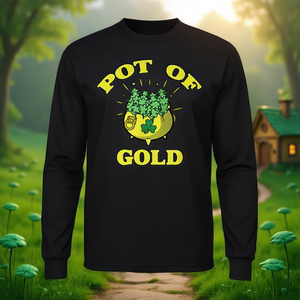 T-shirt promotionnel à manches longues Pot O'Gold Cannabis Nugs pour la Saint-Patrick - Product Image 3