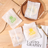 Sac à pain jetable en papier coton imprimé Kawaii semi-transparent, thermoscellé sur 4 côtés, avec bord dentelé, anti-poussière, sûr pour les aliments, vente en gros OEM