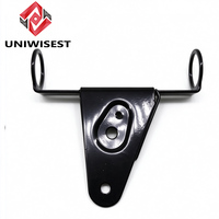 Pièces de carrosserie de moto, support de phare avant en acier noir enduit avec caoutchouc pour Haojue Xpress 125, support de montage de phare