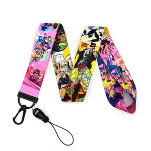 6 Designs High Quality 45x2.5cm Polyester Neck Lanyards For Mobile Phone & ID Card Holder of Anime JoJo's Bizarre Adventure