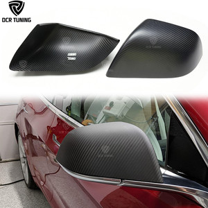 Tesla Model 3 New Carbon Fiber Wing Mirror Cover Shiny/<strong>Matte</strong> Finish Exterior Real Carbon Door Side Mirror Overlay Stick - Product Image 6