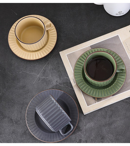 Tazza in Ceramica Creativa Stile Retrò Country Jiale, Resistente a Lavastoviglie e Microonde, con Venature Verticali, per Ritorno a Scuola e <span class=keywords><strong>Latte</strong></span> - Product Image 4