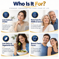 Capsules d'hydroxyapatite de calcium nano, vitamines D3 K2 MK7, marque privée OEM, complément alimentaire pour la nutrition osseuse, vente en gros, usine B2B
