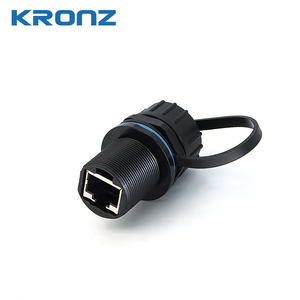क्रोनेज ip67 वाटरप्रूफ Rj45 एक्सटेंशन कनेक्टर cat5e परिरक्षित फिक्केबल ईथरनेट पैनल नेटवर्क प्लग सर्कुलर कनेक्टर के लिए