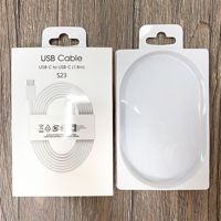Boîte d'emballage (boîte couleur) pour câble USB-C vers USB-C compatible Samsung S23 (3A) pour l'électronique grand public