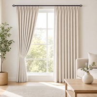 Rideau occultant motorisé Becausewin, 100% polyester, style moderne pour fenêtres françaises