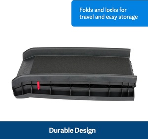 कारों, ट्रकों और एसयूवी के लिए कस्टम फैक्ट्रीहैप्पी राइड फोल्डिंग पेट रैंप- साइडरेल के साथ बड़े कुत्तों के लिए 62 इंच पोर्टेबल - Product Image 4