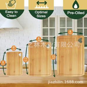 PYSUG Cutting Board Square Bamboo Kitchen Chopping <b>Block</b> With Handle For Vegetable Fruit - Product Image 4