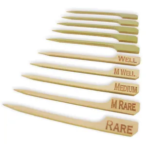 30cm Custom logo bbq bamboo paddle gun skewers for appetizers and cocktails