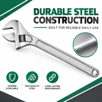 Clé à molette réglable en acier au carbone forgé chromé, fournisseur ISO 9001 du Shandong, Chine, pour outils d'entretien automobile et chaînes de vente au détail