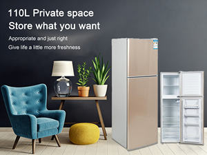 Réfrigérateur à congélateur supérieur RONCHI 110L, réfrigérateur intelligent pour la maison, double porte, combiné, réfrigérateur <span class=keywords><strong>encastrable</strong></span> / congélateur ménager - Product Image 5