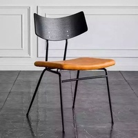 Chaise de salle à manger rétro GEDO, chaise à dossier en fer forgé, style industriel, café