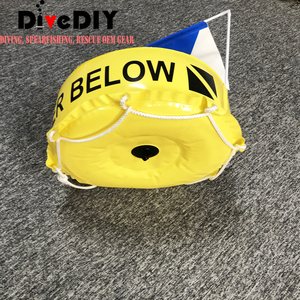 Flotador Inflable para Buceo, Boya de Seguridad de PVC con Asta de Bandera Desmontable, Bandera de Advertencia Grande para Buceo, Pesca Submarina - Product Image 3