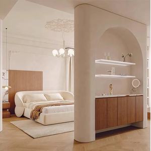 Cama Modular Zayshine de Lujo Moderna Francesa en Color Crema, para Recámara Principal, <span class=keywords><strong>1</strong></span>.8 Metros, Tamaño Grande, para Hotel o Villa, Cama Doble Suave - Product Image 5