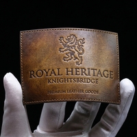 Étiquettes en cuir véritable personnalisées avec adhésif, logo de marque en relief 3D, respectueuses de l'environnement, rectangulaires/carrées, patchs pour vêtements
