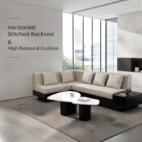 Canapé carré deux places en cuir véritable JM Mid- 2850x1600x800mm |   Utilisation dans le salon