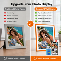 Cadre photo numérique intelligent Wi-Fi de 10,1 pouces avec 32 Go de stockage et fente pour carte SD, cadre photo numérique sans fil alimenté par batterie