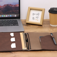 Carpeta de Almacenamiento para Cuadernos A5 de Tres Plegaduras, Estilo Retro, Funda para Hojas Sueltas, Cubierta para Diario de Viajero, Accesorios de Escritura para Oficina, Venta al Por Mayor
