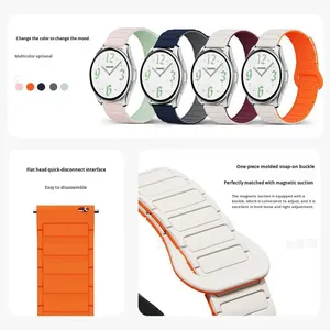 Double Color Magnetic Watch <b>Strap</b> for 20mm 22mm Watch Silicone Breathable <b>Wrist</b> for Samsung Huawei Watch Band - Product Image 4