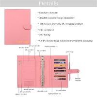 Etsy Ins FB TK Hot New 35MM 6 Ring-Size A5 Pebble Grain Leather Budget Binder Wallet Fly Leaf Dashboard Insert para cuadernos