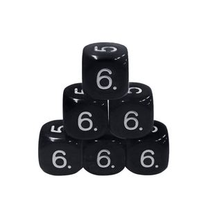 Vente en gros de dés noirs en acrylique de 16 mm D6 à coins arrondis, moins chers pour les jeux de société - Product Image 3