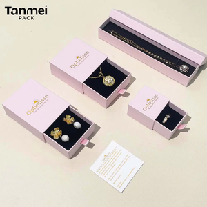 Juego de Embalaje de Joyería Rosa de Lujo con Logotipo Personalizado, Caja de Regalo de Papel, Bolsa de Compras con Cajón Deslizable, Bolsa Pequeña, Venta al por Mayor MOQ - Product Image 2