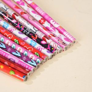 Crayons en bois noirs personnalisés de haute qualité avec tête d'effaceur en forme de cœur pour la Saint-Valentin, vente en gros - Product Image 4