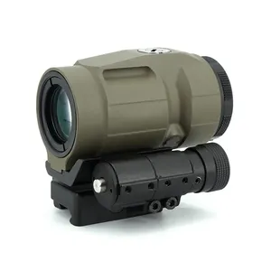 Tactical Prism 3X Magnifier Sight Diopter Adjustment Juliet3 Magnifier Scope With Push Button FTC Magnifier Mount