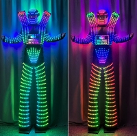 Spectacle de rue échasses led robot costume Led robot échasses marcheur costume Cosplay Costume Ballroom Show Luminescent Vêtements