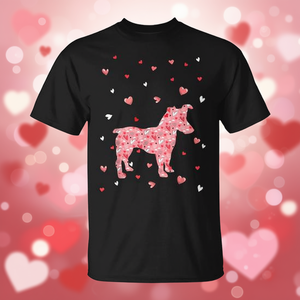 Camiseta para amantes de los perros Jack Russell Terrier con corazones de amor para el día de San Valentín - Product Image 3