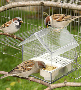 ที่ให้อาหารนกแบบโปร่งใส 3-in-1 คุณภาพสูง ทนทาน เป็นมิตรกับสิ่งแวดล้อม ใช้ซ้ำได้ สำหรับใช้งานกลางแจ้งและในร่ม - Product Image 1