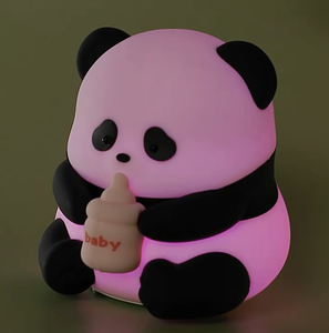Small Cartoon Silicone Panda Night <b>Light</b> With Warm Colorful <b>Lights</b> <b>Touch</b> Control <b>LED</b> Bedroom Kids baby Nursing Lamp - Product Image 1