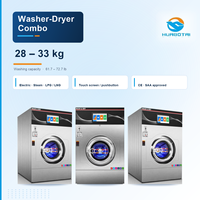 28kg Platzsparender Waschtrockner mit Mehrsprachiger Bedienung, Großer Tür, Kartenzahlung und All-in-One-Funktion für Apartments