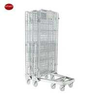 Carro de Almacenamiento Plegable de Acero Galvanizado Apilable para Centros Logísticos B2B