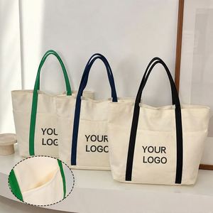 Sac en coton tendance avec logo personnalisé, sac fourre-tout réutilisable pour ordinateur portable, idéal pour le campus universitaire - Product Image 4