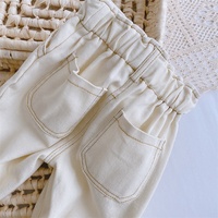 Vêtements personnalisés en Denim pour bébés 0-3t, pantalon en Pp doux, taille haute, pour enfants, en tissu Denim
