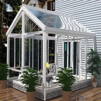 Ruang Santai Kaca Modern Tahan Air Yuantai, Rumah Kaca Atap Miring untuk Halaman Belakang, Solarium, Konservatori, Ruang Taman, Ruang Santai dengan Pemandangan Laut
