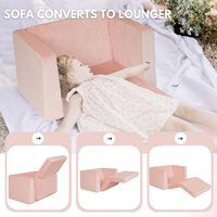 Canapé pour enfants doux et ludique, rose, en peluche Teddy, entièrement en éponge, petit canapé amovible et lavable, fille, princesse mignonne, petit fauteuil pour bébé