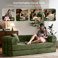 Canapé-lit modulaire convertible moderne en tissu, sectionnel, en mousse pure, compressé sous vide, emballé en rouleau, pour salon et hôtel, vente en gros
