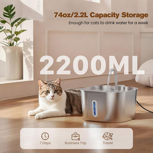 Dispenser Air Minum Otomatis untuk Hewan Peliharaan dari Baja Anti Karat OEM 2.2L dengan Jendela Indikator Level Air Produk Baru untuk Kucing - Product Image 4
