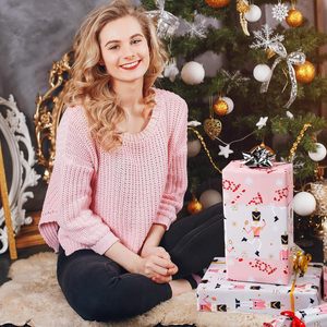 Yarcony Pink Nutcracker Christmas Wrapping <b>Paper</b> <b>Roll</b> 17 Inch X 33 Feet Reversible Pearly Lustre Foil Gift <b>Wrap</b> Easy Tear - Product Image 4