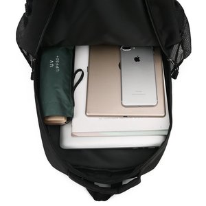 Men's <b>Backpack</b> <b>Large</b> Capacity Multi-Functional Breathable Business Travel Commuting Solid Color Water-Repellent Black - Product Image 3